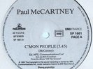 PAUL McCARTNEY c'mon people RARE ONLY FRENCH PROMO EMI PARLOPHONE SP 1661 12