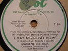 marlene dietrich- 1950's 78 RPM-kisses sweeter than wine- made in israel  dot