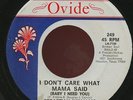 SEBASTIAN WILLIAMS.GET YOUR POINT OVER/I DON'T CARE WHAT MAMA SAID. N.SOUL 45