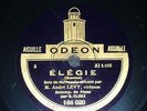 VIOLONCELLO 78 rpm RECORD Odeon ANDRÉ LÉVY Piano Cloez ÉLÉGIE / WERTHER Massenet