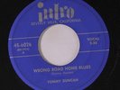TOMMY DUNCAN: Wrong Road Home Blues / My Sweet Wildflower 45 Country