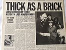Jethro Tull Thick As A Brick Vinyl, Record. Excellent Condition