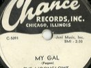 The Moonglows, My Gal, 219 Train, Chance 1161, 78 rpm Rock and Roll