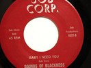 FUNK / SWEET SOUL 45-SOUNDS OF BLACKNESS-BABY I NEED YOU /RUNNING on SOB CORP-VG