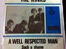 THE KINKS - A WELL RESPECTED MAN / SUCH A SHAME - RARE BLUE - PYE 7NH 111