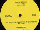 Barry Brown - No Wicked Shall Enter The Kingdom Of Zion Canada orig 12