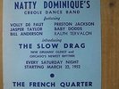 ORIGINAL AD FLYER - NATTY DOMINIQUE'S CREOLE BAND - JASPER TAYLOR, BABY DODDS