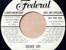 Mel Williams DOO WOP 45 Soldier Boy / Lonely Boy FEDERAL WHITE Label PROMO #BB72