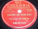 BLIND BOY FULLER 78 rpm COLUMBIA 37155 blues E-