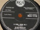 ELVIS PRESLEY   FOOL SUCH AS I  RARE UK 78 RPM RECORD   ROCK 'N' ROLL ROCKABILLY