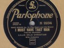 LILLIE DELK CHRISTIAN - I Must Have That Man /  Baby 78 rpm disc (A+++)