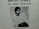 BRIAN FERRY All Night Operator Live Broadcast Vinyl LP K & S Not TMOQ Roxy Music