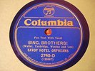 JAZZ SAVOY HOTEL ORPHEANS Sing,Brothers COLUMBIA 2740 ROYAL BLUE