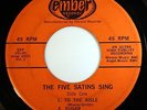 HEAR Five Satins 45 EP To The Isle/Our Love is Forever EMBER 101 doo wop R&B