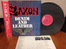 SAXON - Denim and Leather LP rare Japan press w/obi nwobhm iron maiden motorhead