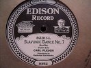 1924 CARL FLESCH VIOLIN Edison DIAMOND DISC PAPER LABEL Dvorak Slavonic Dance 78