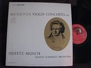 BEETHOVEN   HEIFETZ VIOLIN CONCERTO   MUNCH BOSTON SYMPHONY   '59 RCA LP   NM/NM