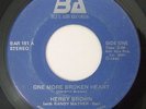 Rare Ohio Modern Soul 45 HERBY BROWN One More Broken Heart on Blue Ash