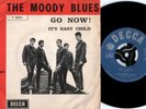 Moody Blues Rare ITA PS 45 Go now EX 1964 Decca 12022 R&B British Invasion   