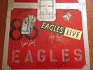THE EAGLES LIVE LP cover 1980 signed Don Henley Felder Glenn Frey Joe Walsh