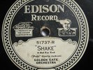 EDISON DIAMOND DISC 51737   SHAKE / WHAT A MAN   GOLDEN GATE ORCHESTRA HOT JAZZ