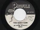Chicago Blues Rocker JUNIOR WELLS You Don't Care/Prison Bars Around Me M- HEAR