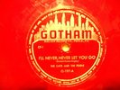 78 RPM-The Cats and The Fiddle-Gotham 197-Red Vinyl-Start Talkin Baby