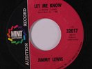 JIMMY LEWIS: Let Me Know / The Girls From Texas 45 (dj) rare Soul