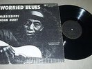 MISSISSIPPI JOHN HURT Worried Blues LP (1964) orig BLUES
