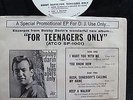 45 rpm  Atco promo BOBBY DARIN  for teenagers only EP  sleeve