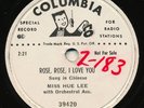 MISS HUE LEE (In Chinese) --ROSE, ROSE, I LOVE YOU-- Columbia 39420 | PROMO 78