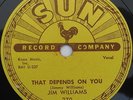 JIM WILLIAMS 78 rpm on SUN 270  