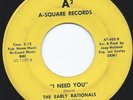 THE RATIONALS I Need You 45 RARE GARAGE PSYCH SRC SPLIT on A-SQUARE LISTEN