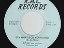 Modern Soul 45 - D. Watson - Say What's On Your Mind - R.A.C. - mp3 - rare