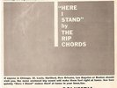 THE RIP CHORDS -Here I Stand- 1963 PROMO 45 with RARE PROMO SLEEVE  BEACH BOYS