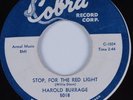 R&B Rocker 45 HAROLD BURRAGE Stop, For the Red Light COBRA HEAR