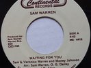 SAM WARREN: WAITING FOR YOU rare MODERN SOUL 45   CONTINENTAL / WASH, DC