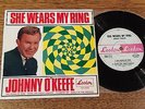 JOHNNY O'KEEFE:She Wears My Ring. RARE Aussie/OZ 4 track LEEDON EP -1967-
