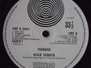 Black Sabbath Paranoid (1970 UK Vertigo LP)