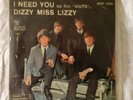45 - THE BEATLES 'I Need You/Dizzy Miss Lizzy' Parlophone Black Label RARE Ex