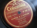 78 RPM EDITH PIAF / LA P'TITE MARIE / HYMNE A L'AMOUR / COLUMBIA BF 306 RARE EX