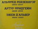 piano Alfred Reisenauer,Arthur Friedheim,Eugen d'Albert LP MELODIYA D-032123-4