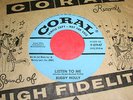 BUDDY HOLLY Listen To Me 45 Great Rockabilly Rare Blue Coral PROMO Nice One