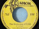 Reggae 45 JUNIOR SINCLAIR The Beginning Of It All APACHE Records Vg+