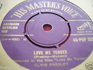 ELVIS PRESLEY  LOVE ME TENDER/ ANYWAY YOU WANT ME. 1956 7