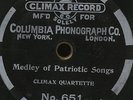 78 RPM RARE 100 YEAR OLD 7 INCH  COLUMIA CLIMAX RECORD 651  MUST SEE / VGVG+