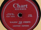 LIGHTNIN HOPKINS Walkin The Streets CHART 636 Mussy Haired Women RARE BLUES 78