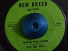 RARE 45 - THE DEL REYS MAMA WAS RIGHT - ROSILAND Soul PRIVATE New Breed Listen