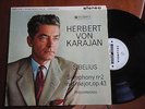 HERBERT VON KARAJAN  SIBELIUS ex+ 1961 COLUMBIA STEREO SAX 2379 VINYL LP
