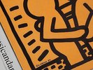 ORIGINAL 1983 KEITH HARING ART COVER & DAVID BOWIE 7